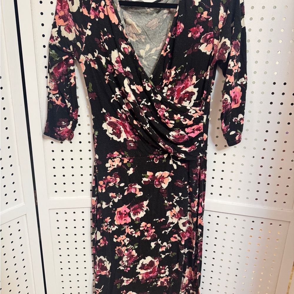 Loveappella Floral Wrap Midi Dress – Size M/L